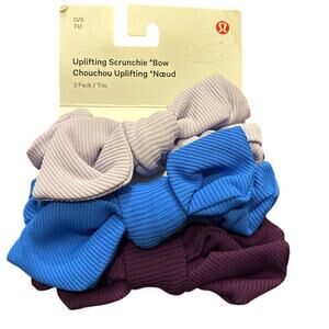 Lululemon pack of 3 Uplifting Scrunchie Bow Chouchou Uplifting Noeud